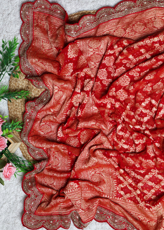 Poornima Red Bridal Dupatta