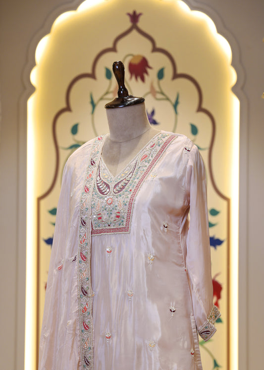 Varsha Pink Farshi Salwaar Suit with Dupatta