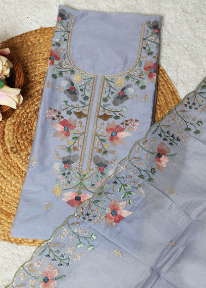 Trisha Purple Unstitched Suit set