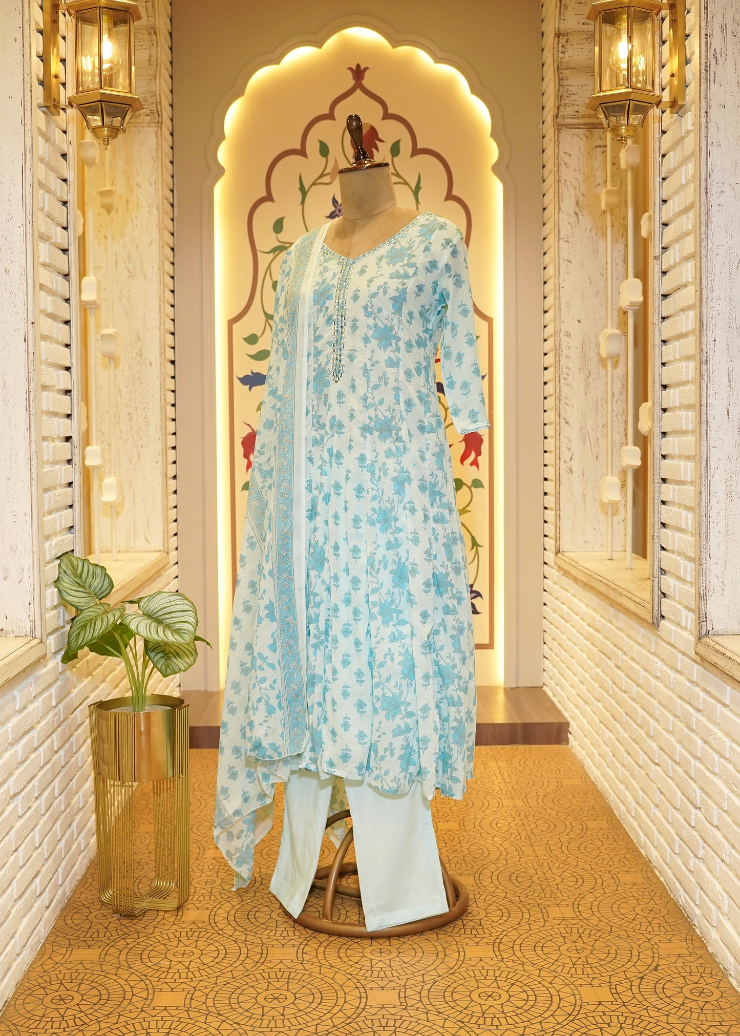 Damini Firozi Stitched Suit Set