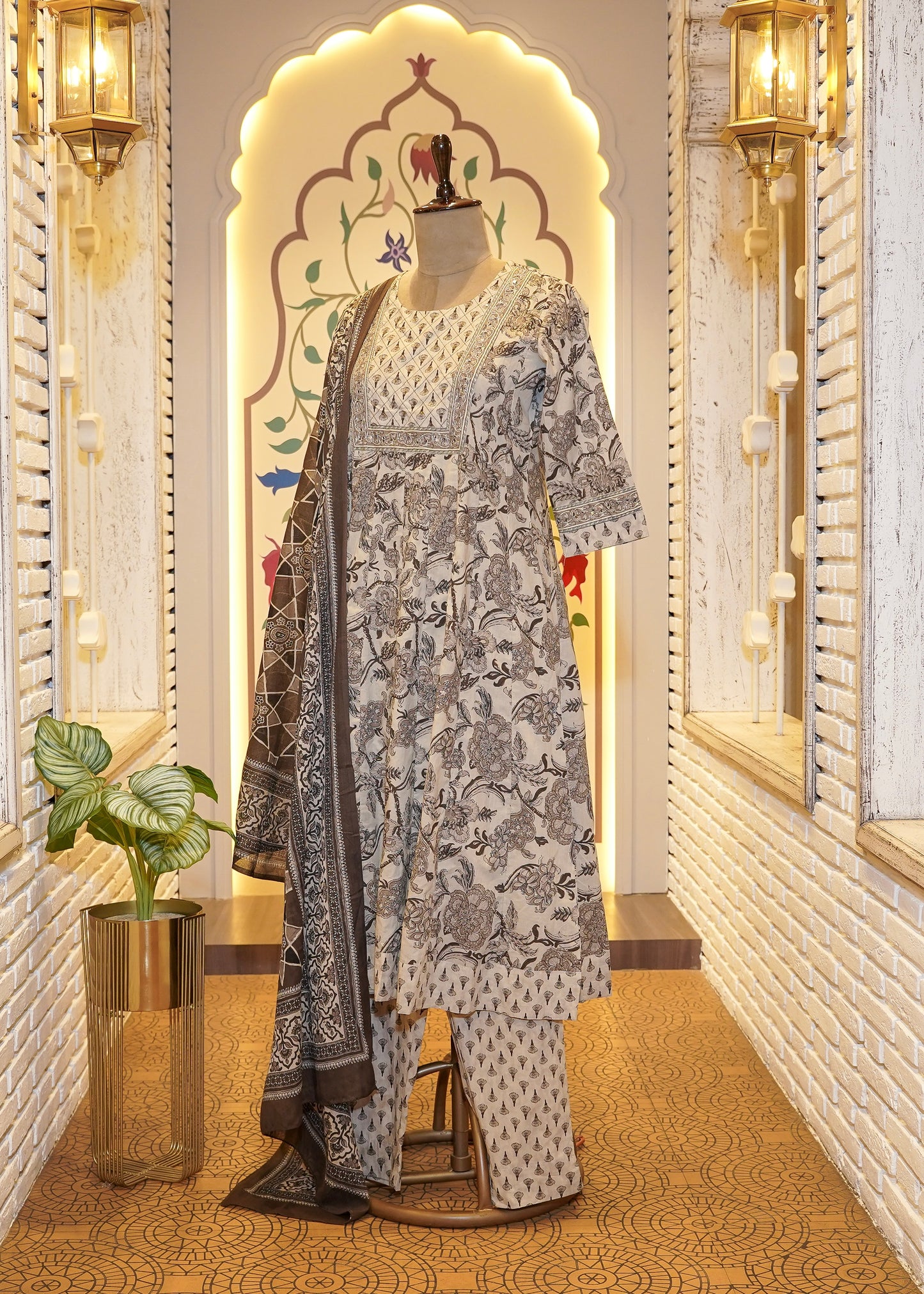 Ruhani Floral Stitched Suit Set