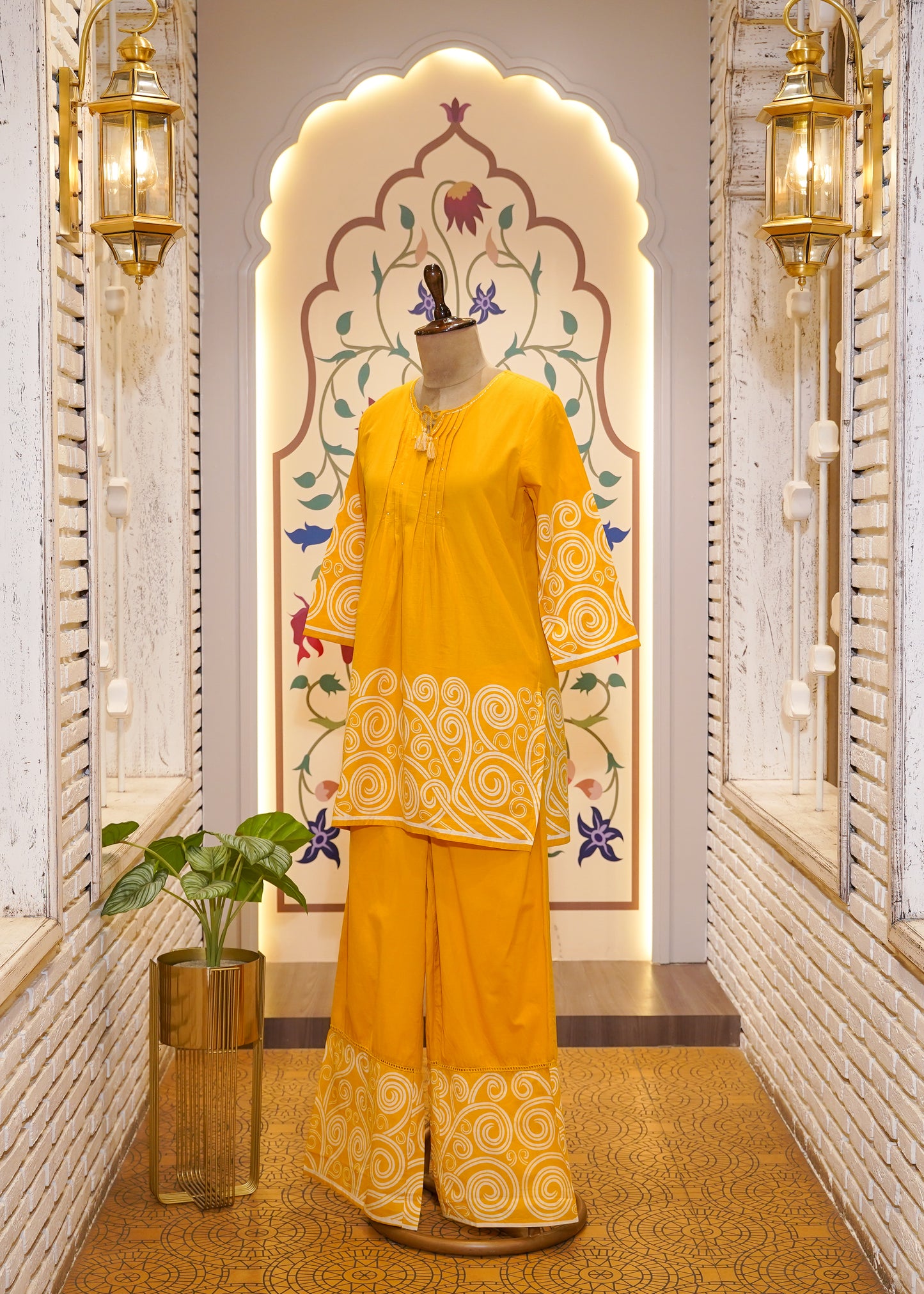 Yellow Cotton Printed Co-ord Set
