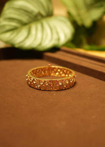 Mehrunissa Classic Polki Gold Kada Bangle Pair