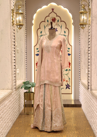 Lavanya Pink Multicoloured Sharara Suit Set