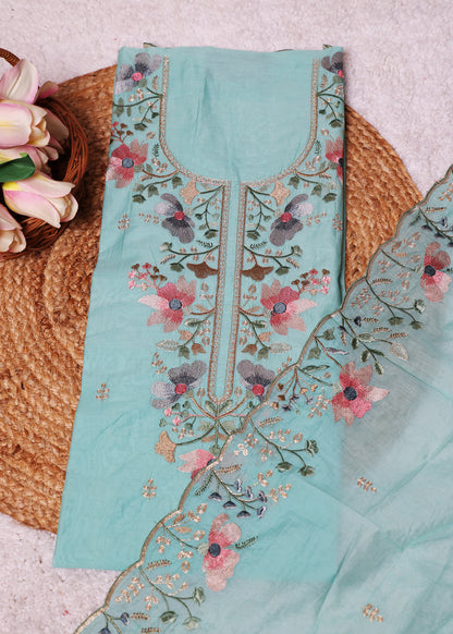 Trisha Blue Unstitched Suit set