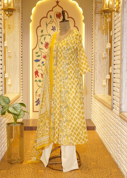 Elara Floral Printed Stitched Suit Set