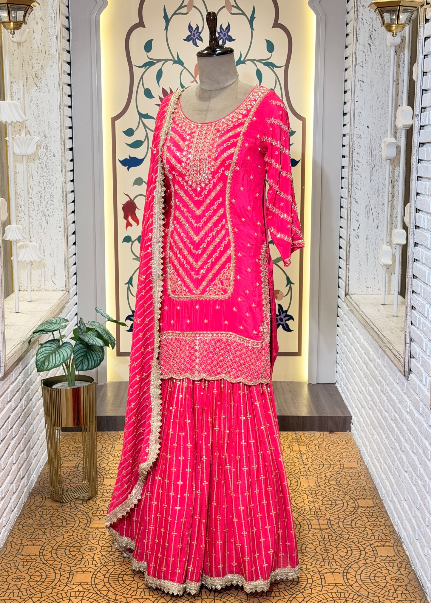 Rani Party Wear Sharara Suit Set