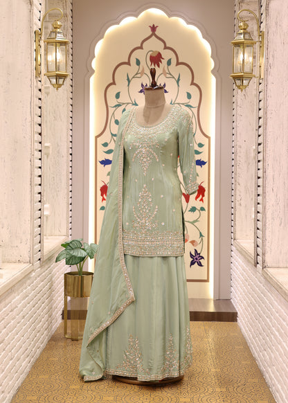 Radhika Green Sharara Set with Dupatta