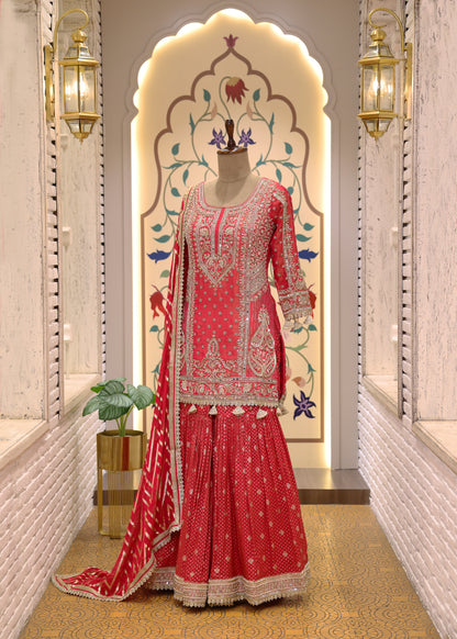 Navya Pink Heavy Sharara Set with Dupatta