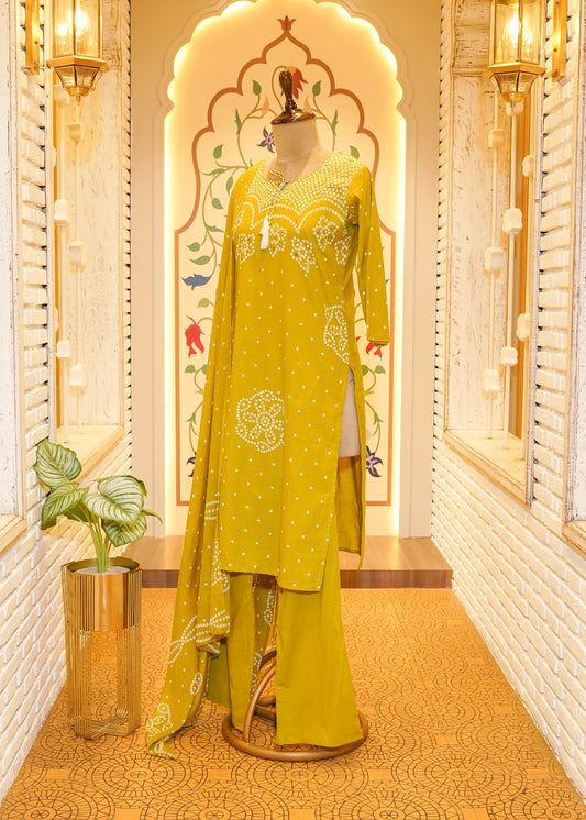 Aabroo Green Stitched Suit Set