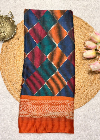 Rabi Orange Printed Suit Set