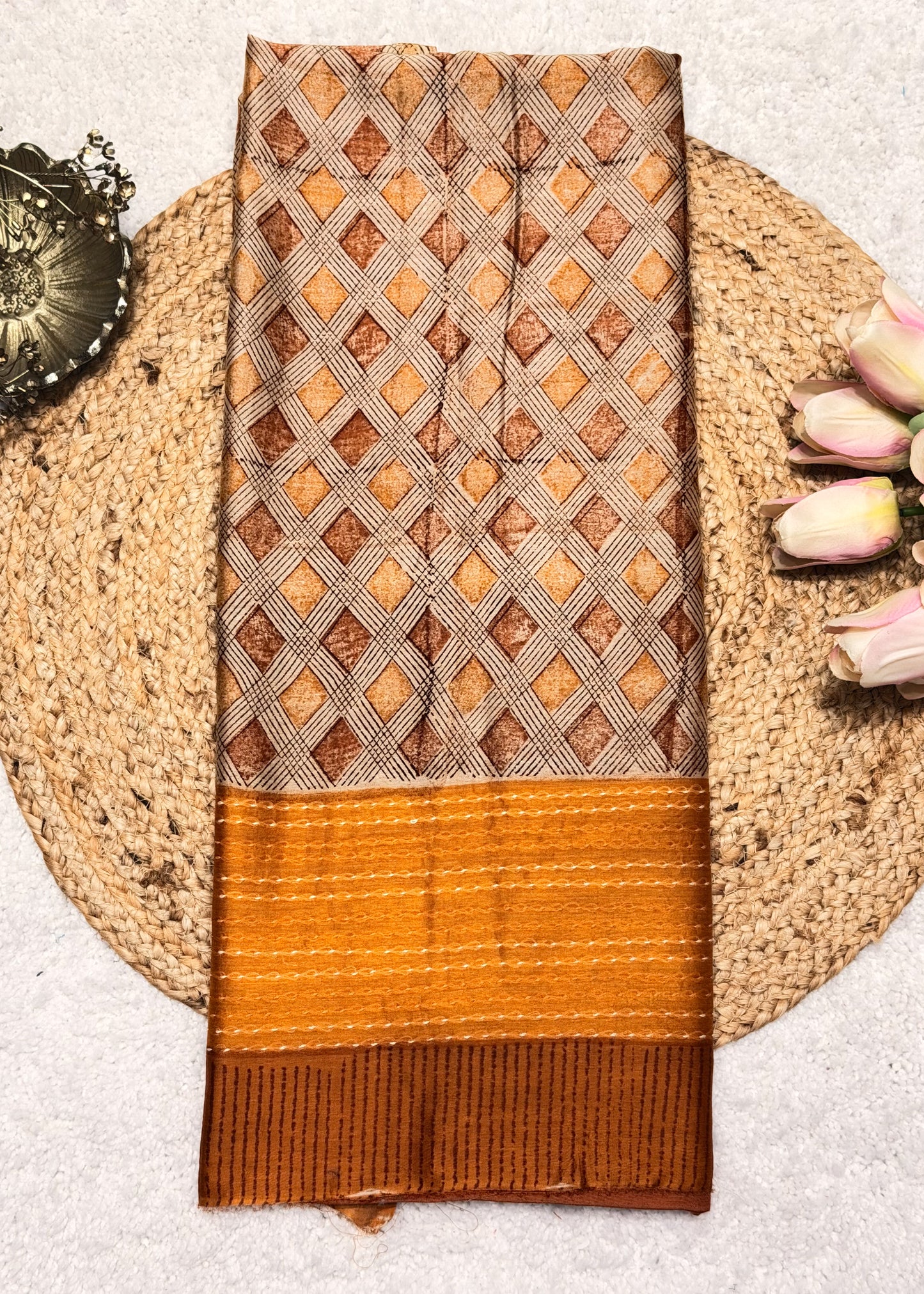 Barfi Geometric Printed Unstitched Suit Set