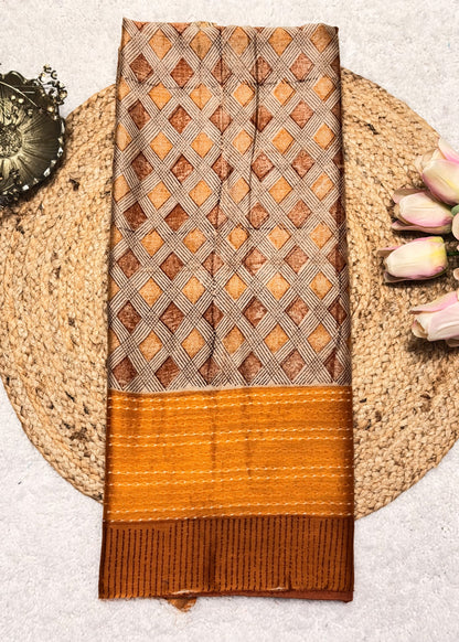 Barfi Geometric Printed Unstitched Suit Set
