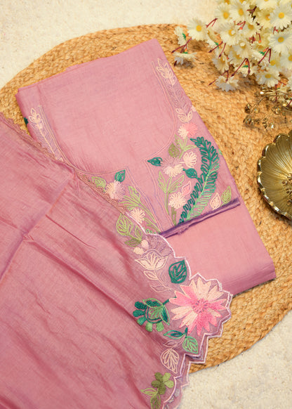 Niyati Pink Kantha Unstitched Suit Set