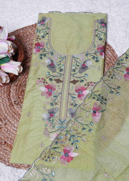 Trisha Yellow Unstitched Suit set