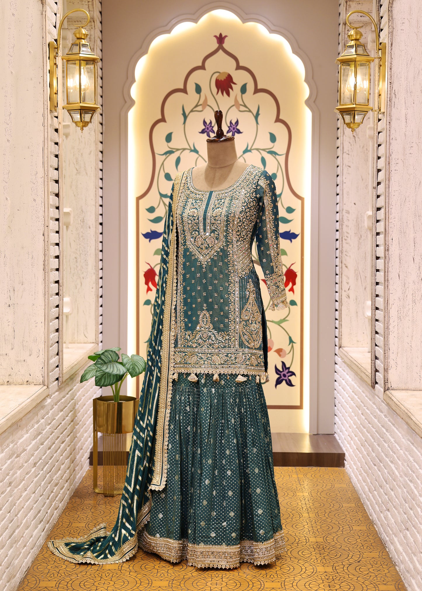 Kaavya Green Heavy Sharara Set with Dupatta