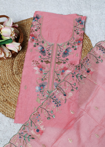 Trisha Pink Unstitched Suit set