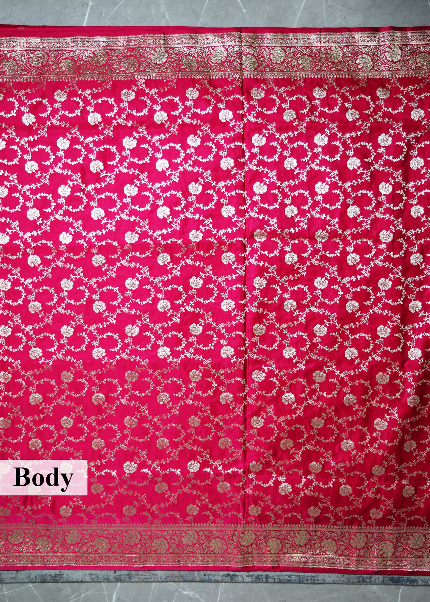Pure Banarasi Pink Saree with Unstitched Blouse