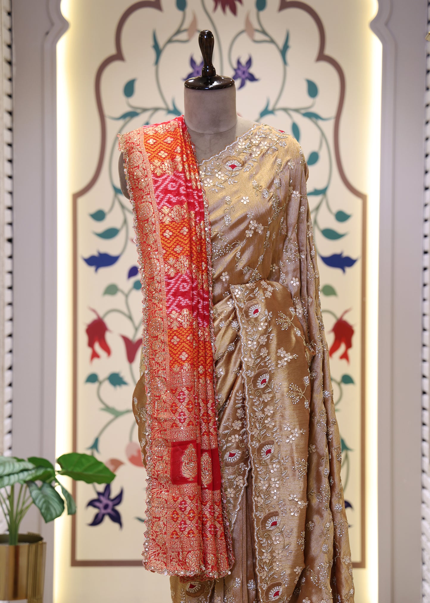 Red & Orange Bridal Dupatta