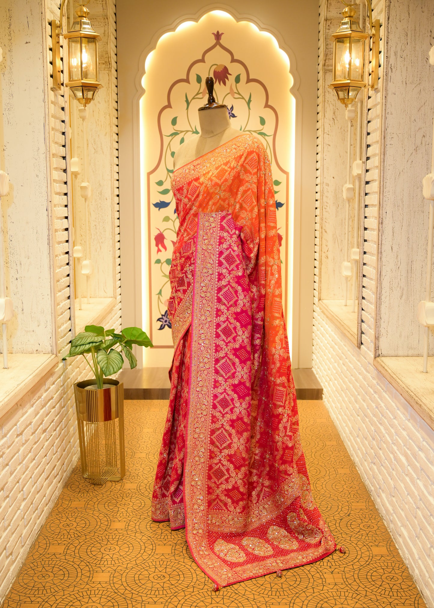 Leela Bhandhani Multi Color Saree with Unstitched Blouse