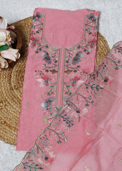 Trisha Pink Unstitched Suit set
