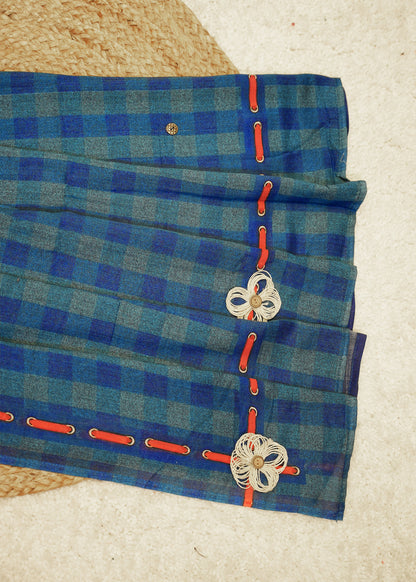 Neelkamal Navy Blue Cotton Saree with Unstitched Blouse