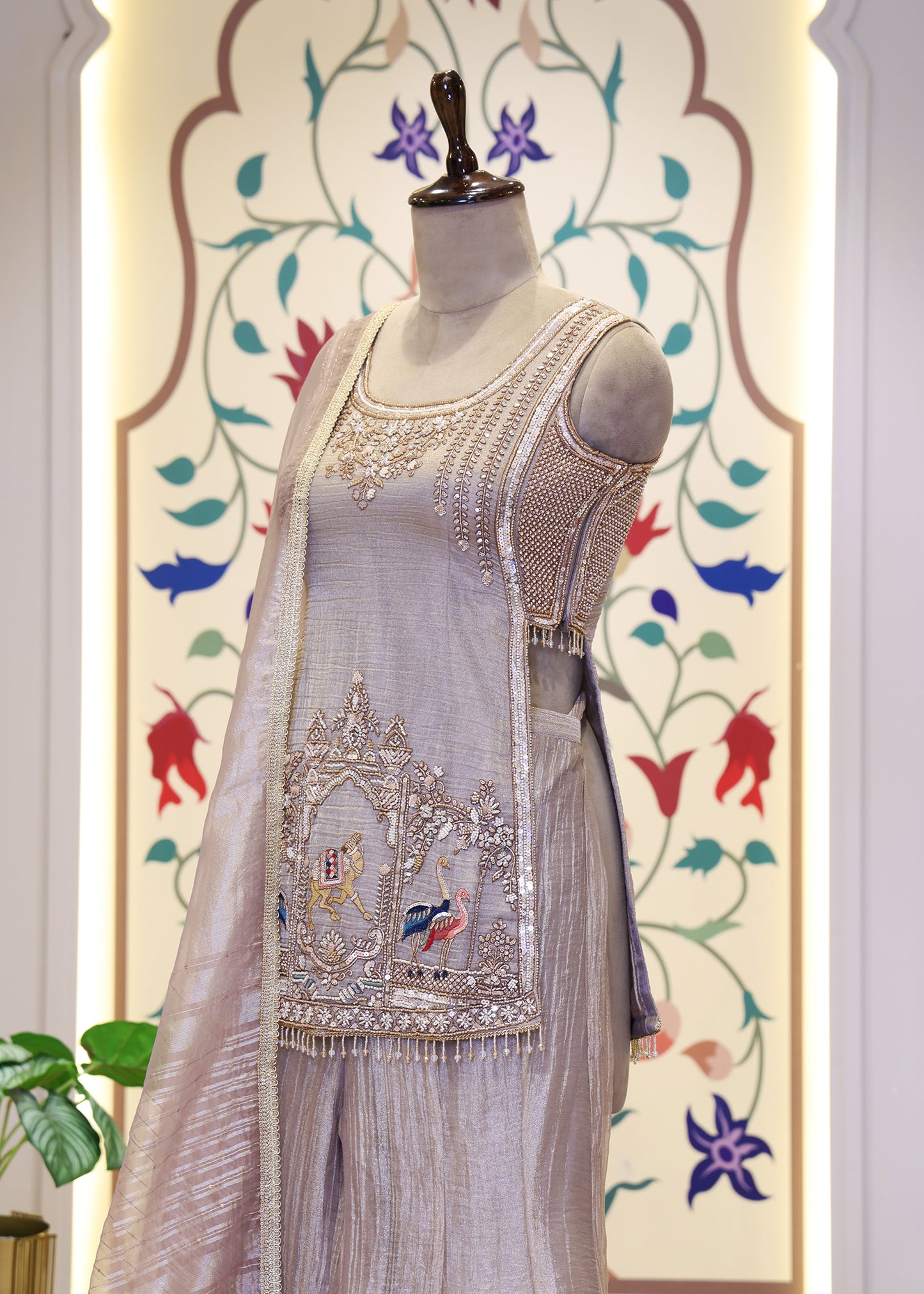Tarini Tissue Slit Palazzo Set