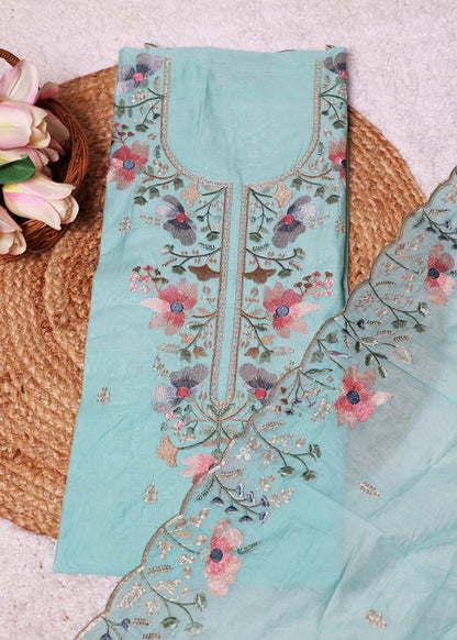 Trisha Blue Unstitched Suit set