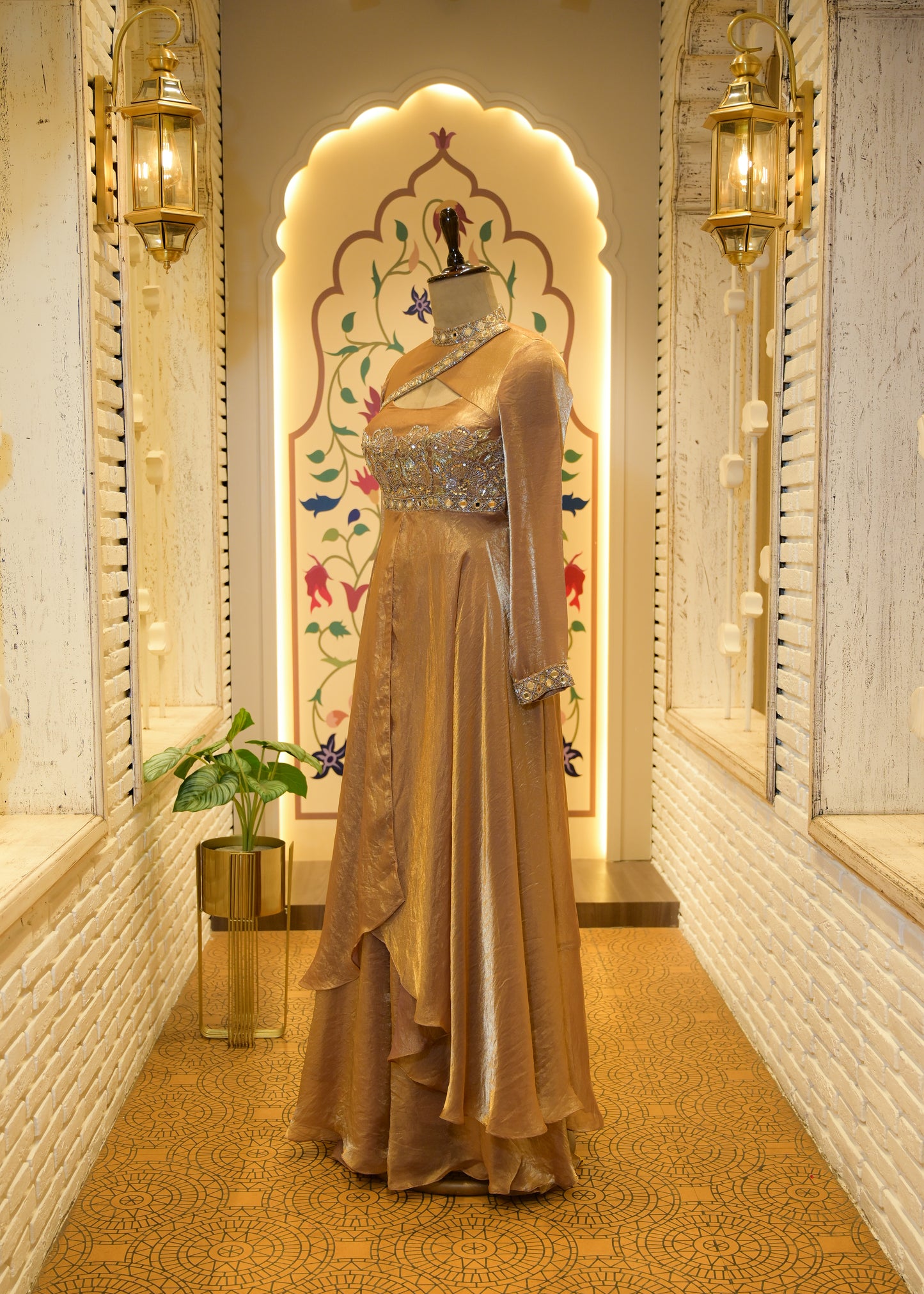 Aurelia Gold Embellished Indo-Western Plazo Set