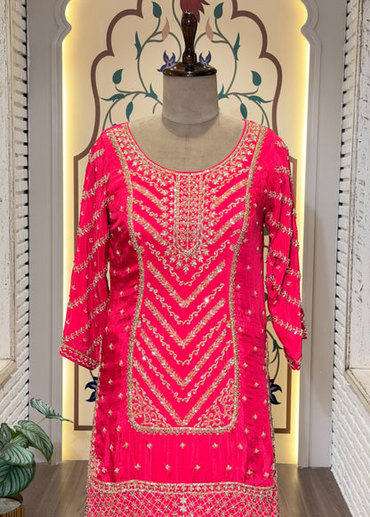 Rani Party Wear Sharara Suit Set