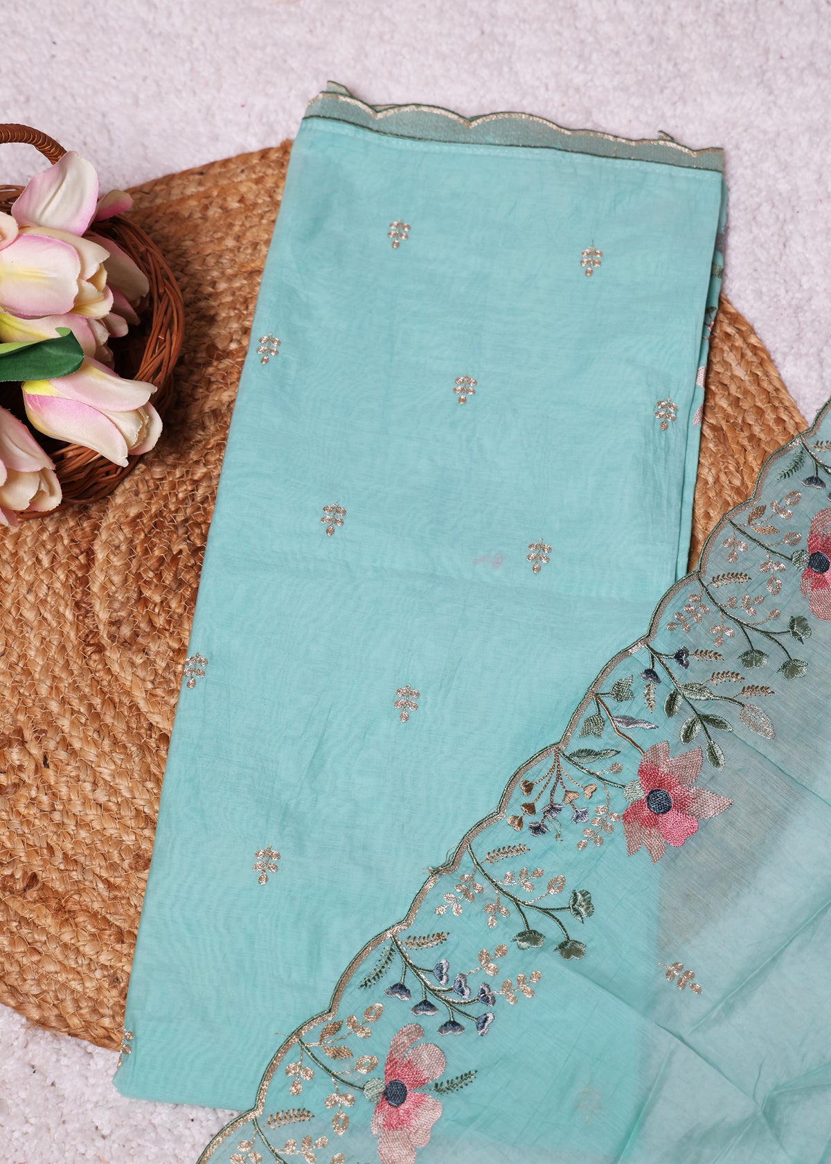 Trisha Blue Unstitched Suit set