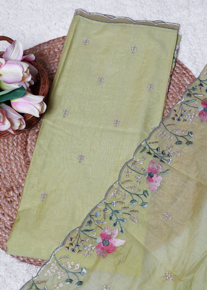 Trisha Yellow Unstitched Suit set