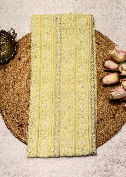 Heer Butter Yellow Chikankari with Moti Embroidered Suit Set