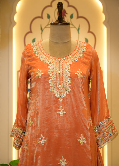 Narangi Gotta Patti Farsi Salwar Stitched Suit Set