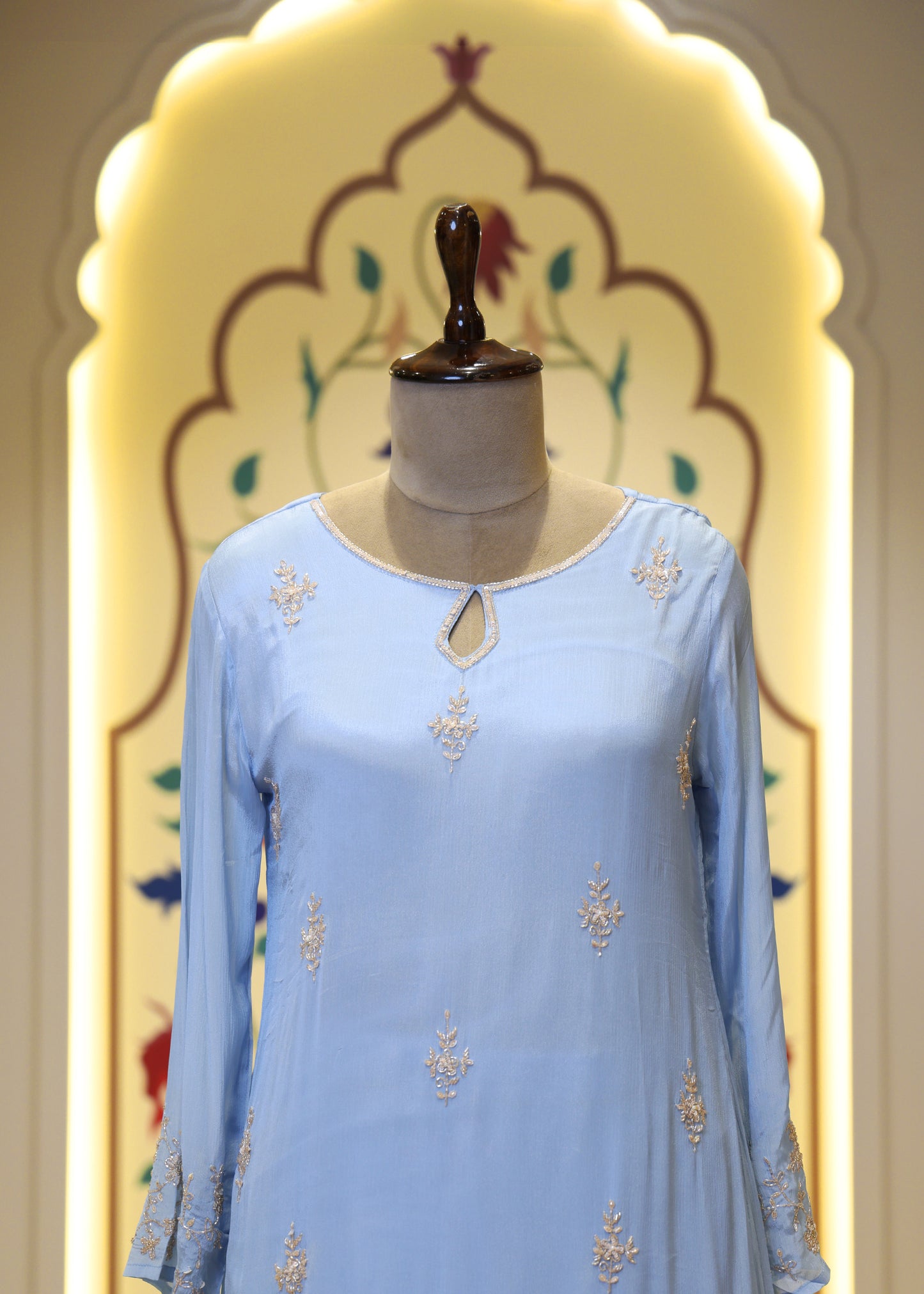 Meher Blue A-line Stitched Suit Set