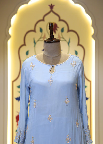 Meher Blue A-line Stitched Suit Set