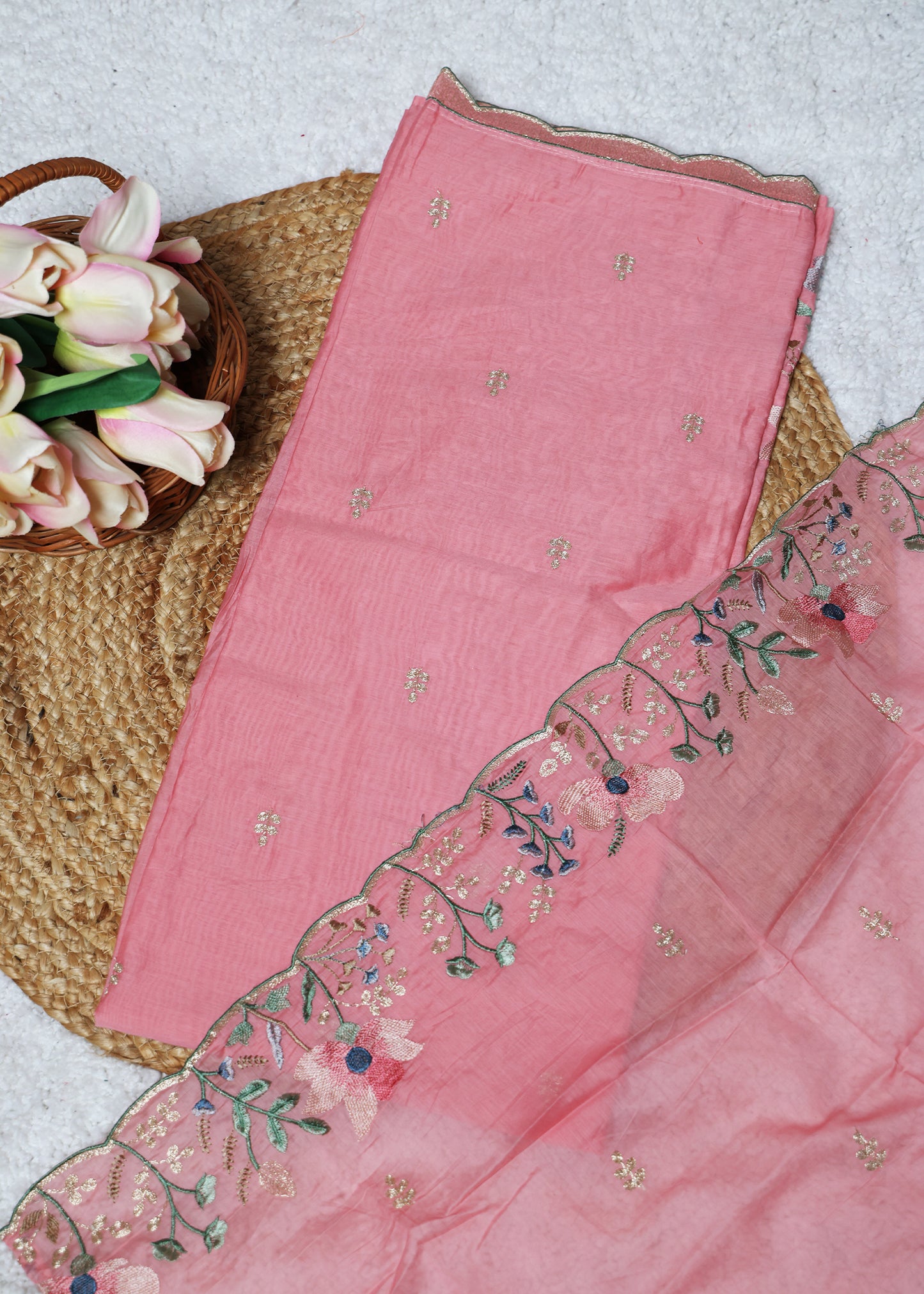 Trisha Pink Unstitched Suit set