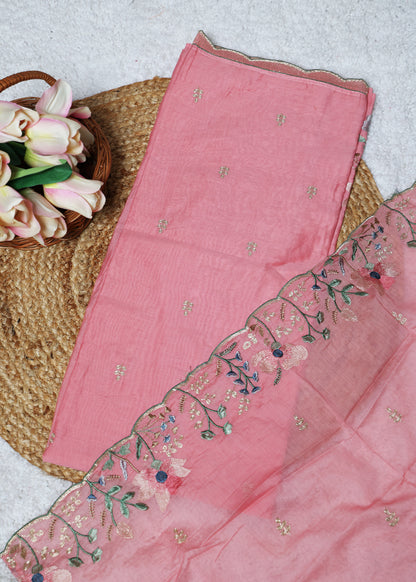 Trisha Pink Unstitched Suit set
