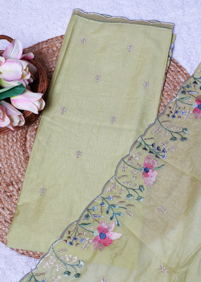 Trisha Yellow Unstitched Suit set