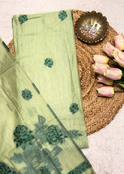 Hariyali Phool Unstitched Suit Set