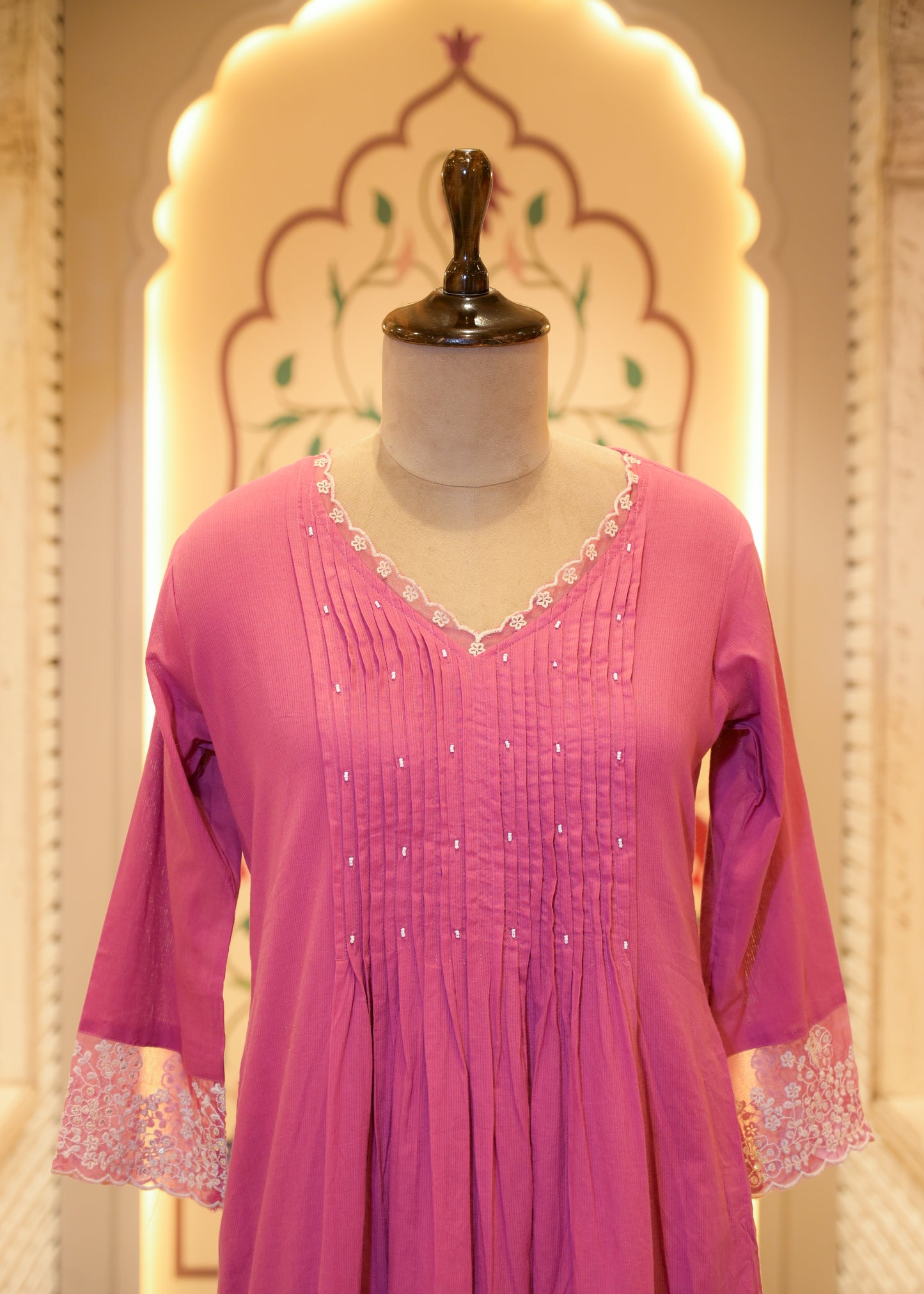 Neerja Mauve A-Line Stitched Suit Set