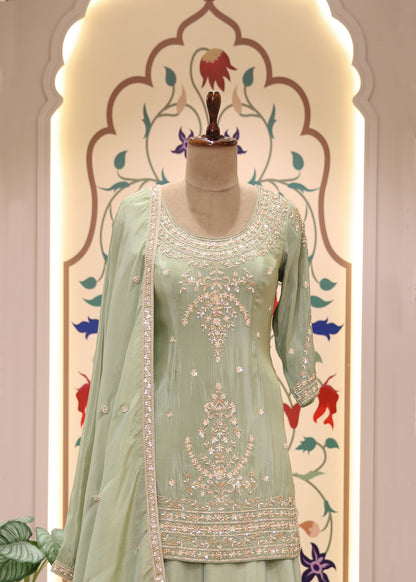 Radhika Green Sharara Set with Dupatta