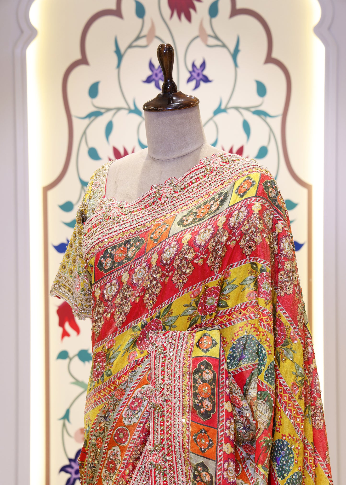 Tanvi Mustard Saree with Stitched Blouse