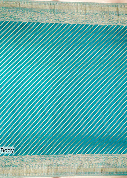 Teel Blue Chinon Leheriya Saree