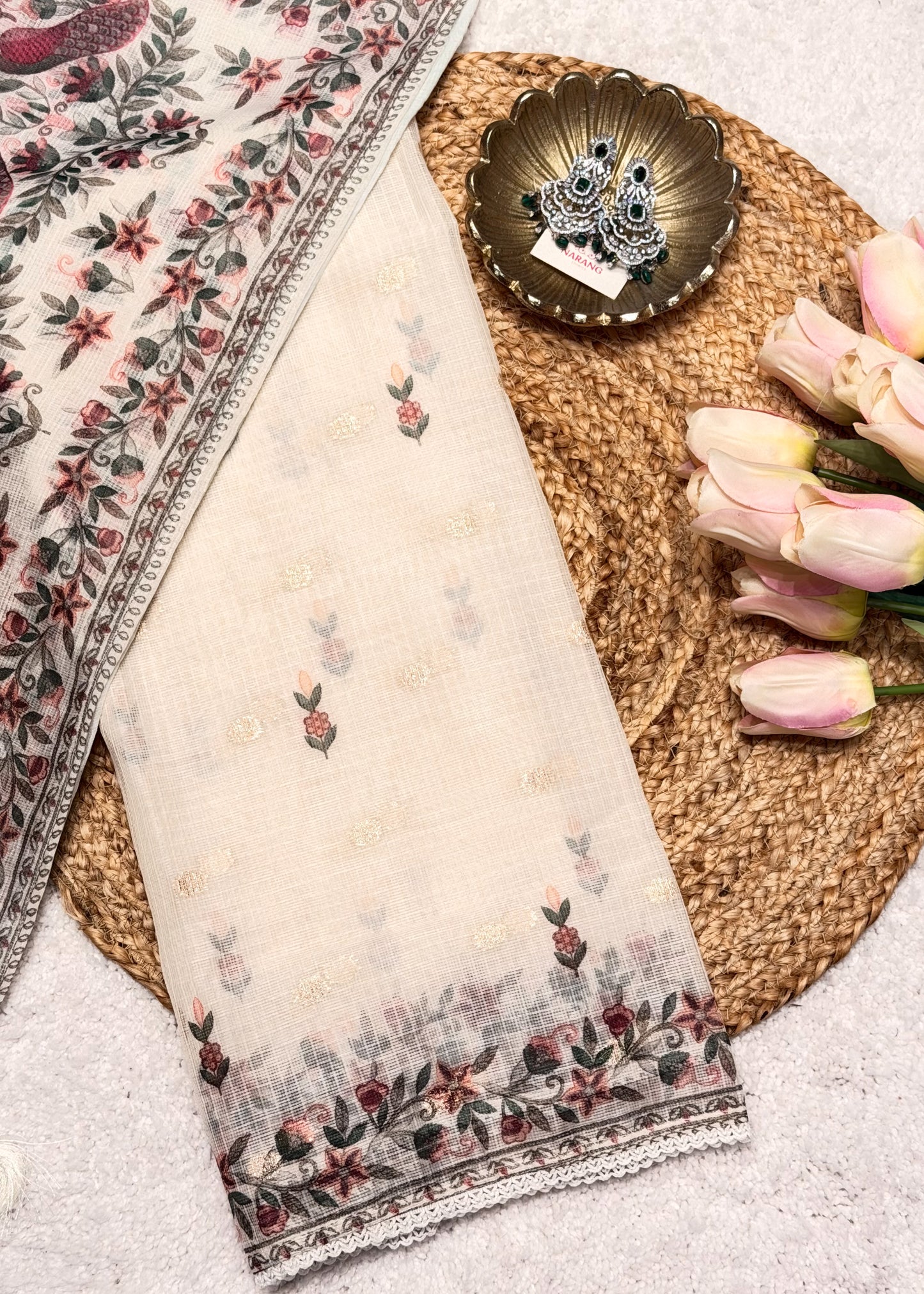 Mayur Pink Unstitched Thread Embroidered Suit Set