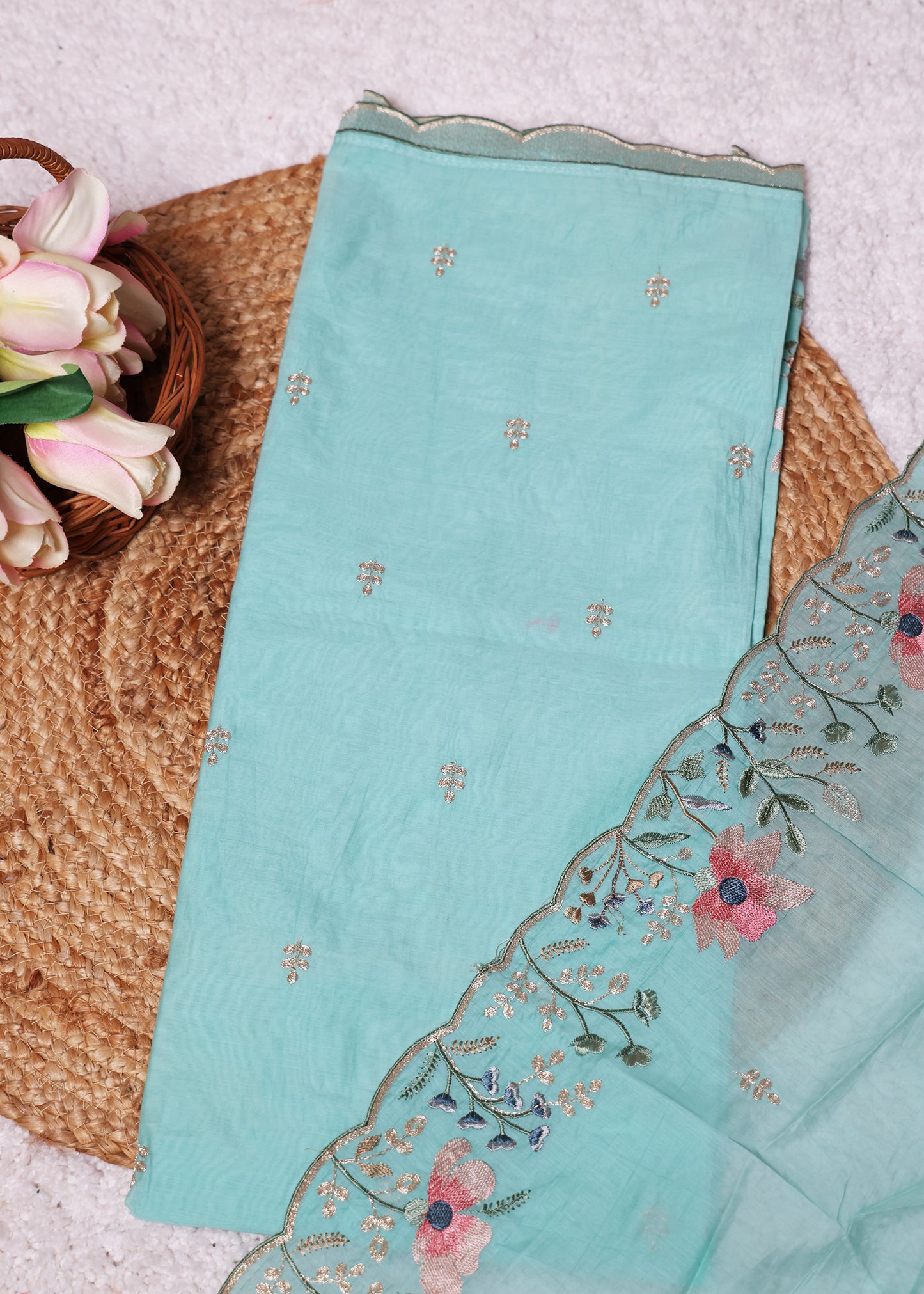 Trisha Blue Unstitched Suit set