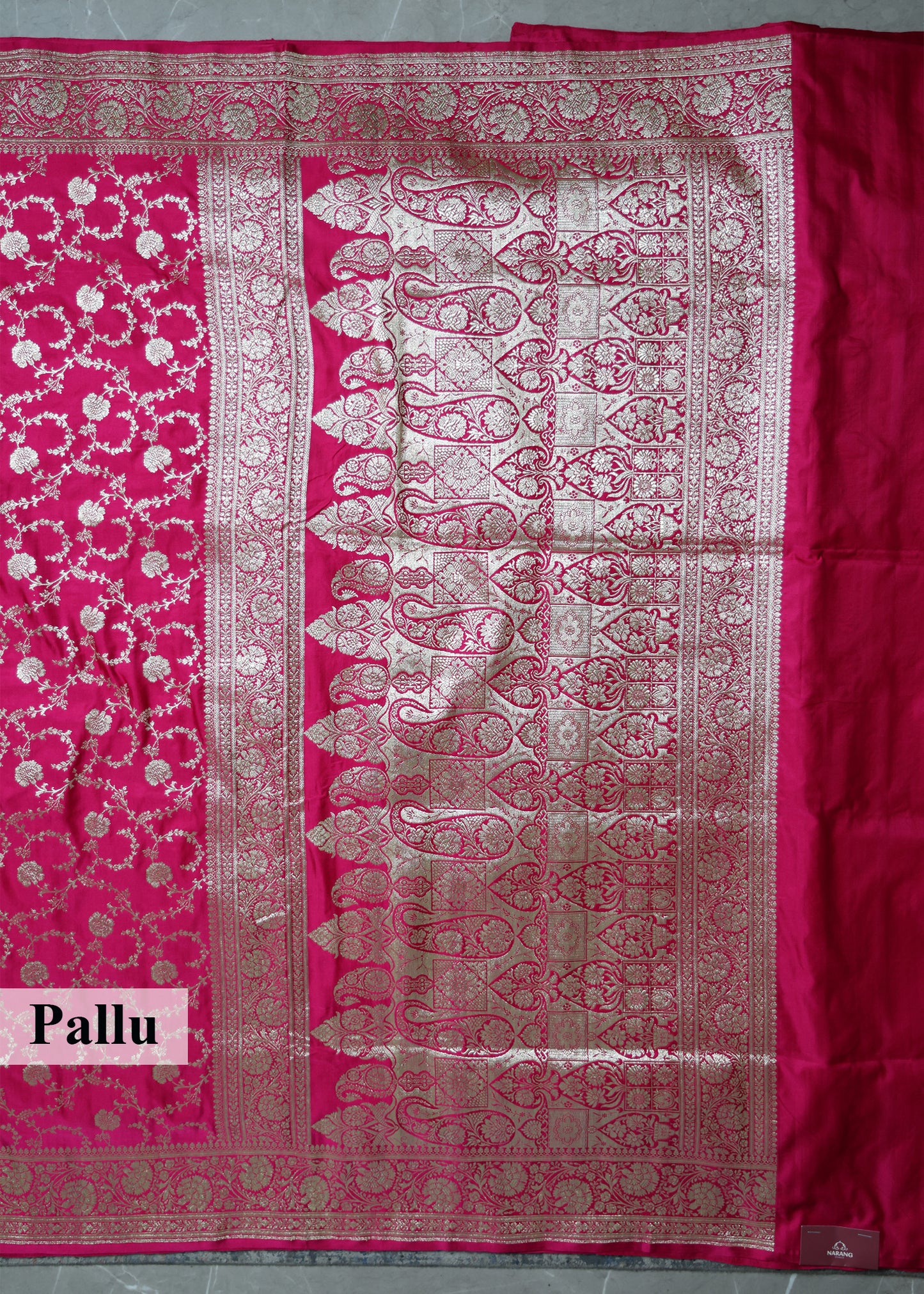 Pure Banarasi Pink Saree with Unstitched Blouse