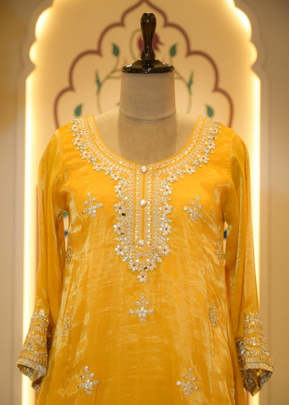 Genda Gotta Patti Farsi Salwar Stitched Suit Set