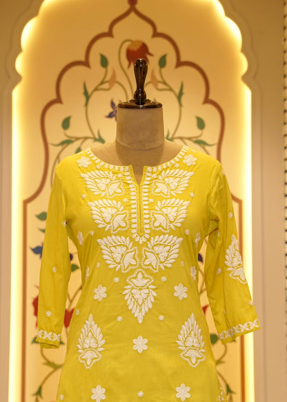 Orla Green Chikankari Stitched Suit Set