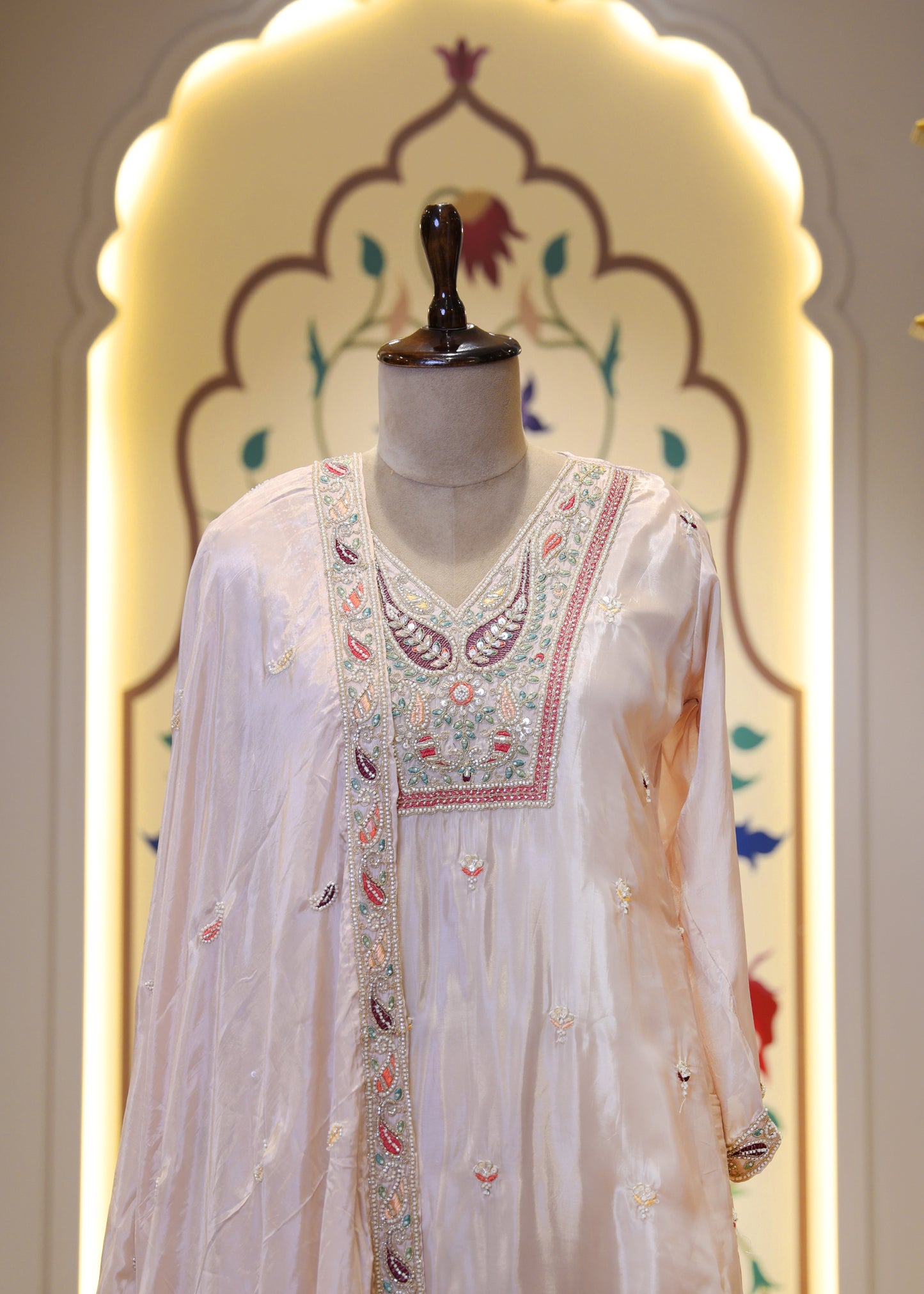 Varsha Pink Farshi Salwaar Suit with Dupatta
